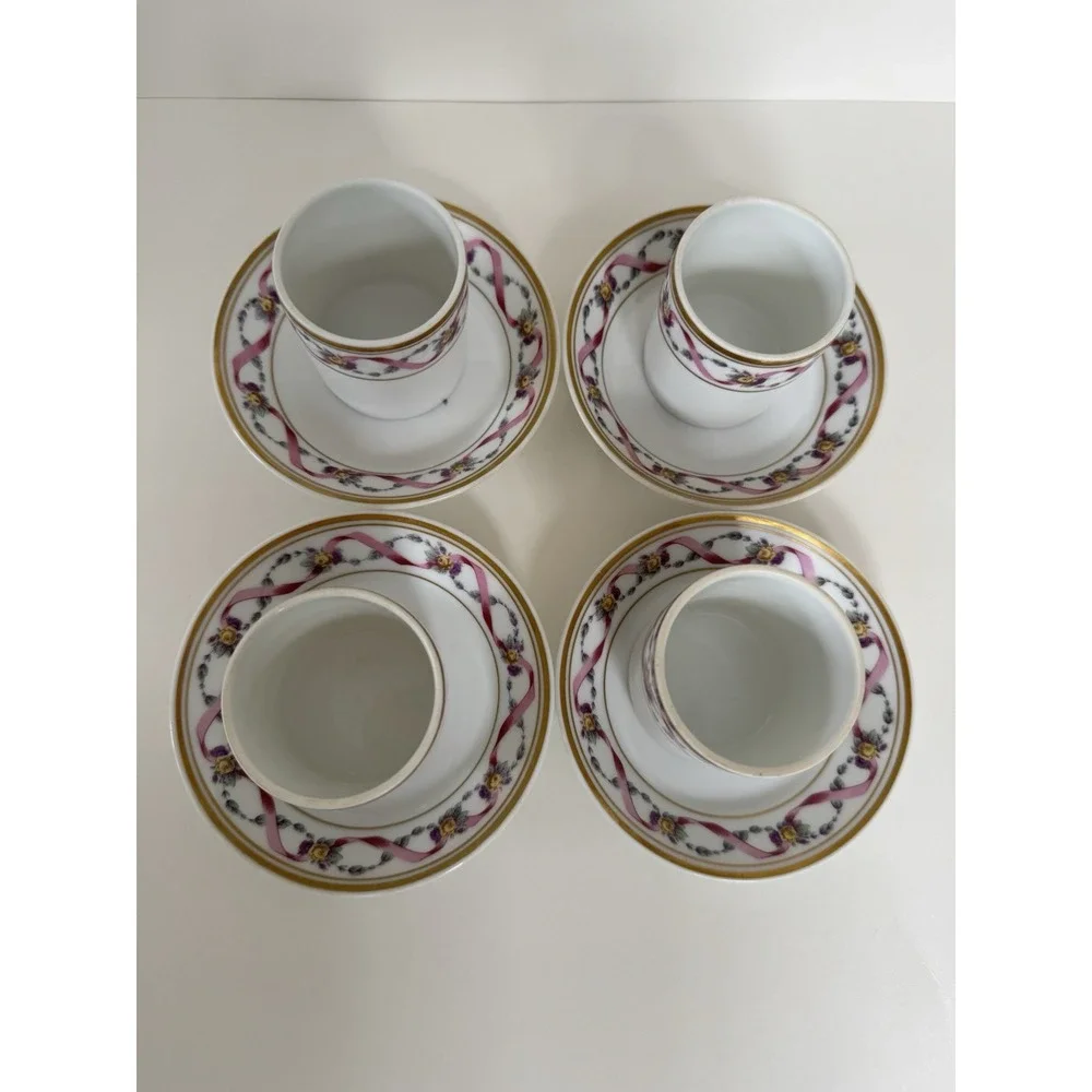 Richard Ginori - Impero Manifattura Di Doccia Italy Cup and Saucer Coffee 4x Set